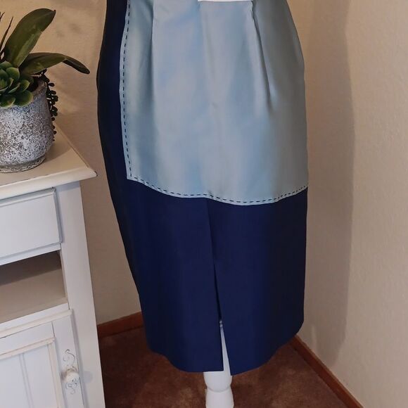 NWT. THANA Elegant Strapless Colorblock Dress. Retro. - Picture 7 of 11